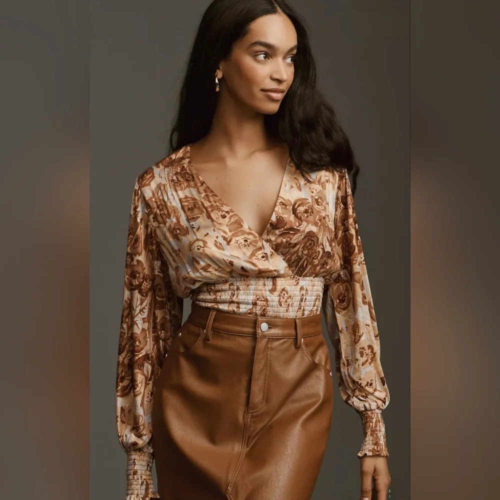 Tiny Valentina Long-Sleeve Printed Surplice Top